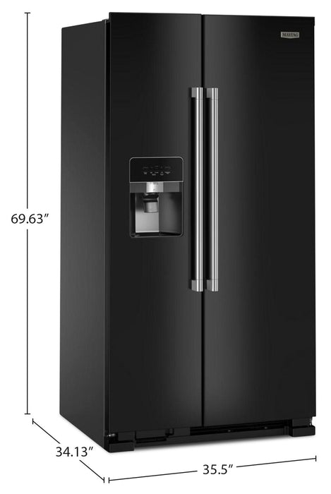 Maytag 36\" 25 Cu. Ft. Side-by-Side Refrigerator - Black - MRSF4036PB