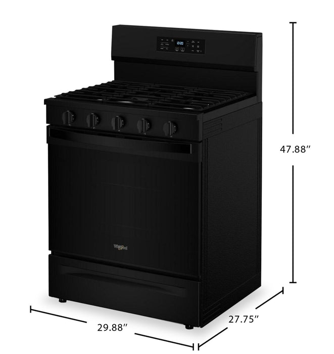 Whirlpool 5 Cu. Ft. Gas Range with Air Fry and Self-Clean - Black - WFGS5030RB 