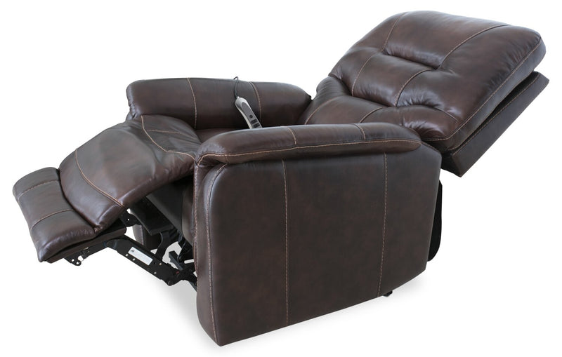 Parker 36\" Genuine Leather 3-Position Power Lift Reclining Chair - Brown