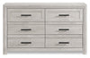 Lark Bedroom 6-Drawer Dresser, 58\"W x 35\"H - Rustic White