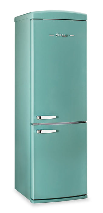 Classic Retro by Unique 24\" 12 Cu. Ft. Bottom-Freezer Refrigerator - Ocean Mist Turquoise - UGP-340L T AC
