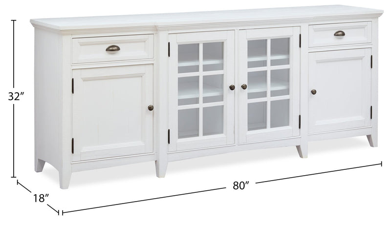 Wesley 80\" Traditional TV Stand with Storage and Cable Management for TVs up to 85\" - Chalk White