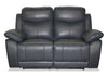 Corbin 63.39\" Top-Grain Genuine Leather Reclining Loveseat - Blue