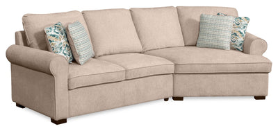 Scott Living Haven 2-Piece Right-Facing Chenille Fabric Cuddler Sectional - Taupe | Sofa sectionnel enveloppant de droite Haven de Scott Living 2 pièces en tissu de chenille - taupe