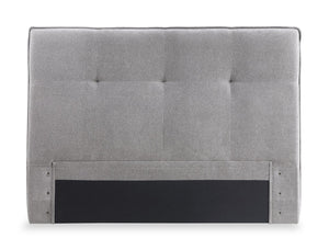 Amos Upholstered Headboard in Grey Fabric, Tufted - King Size