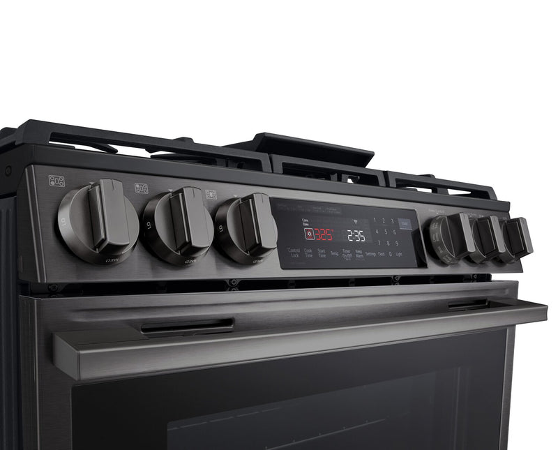 LG 6.3 Cu Ft. Smart Gas Slide-In Range with Air Fry – Black Stainless Steel - LSGL6335Z