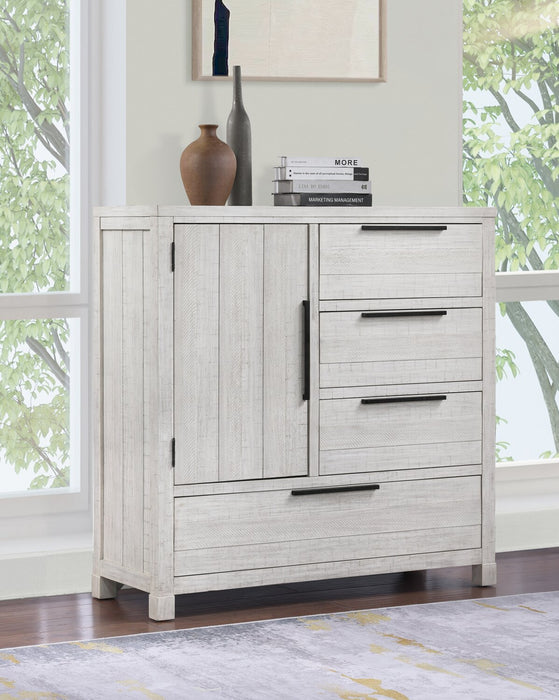 Haven Bedroom 4-Drawer Chest with Storage Cabinet, 48\"W x 48\"H - White