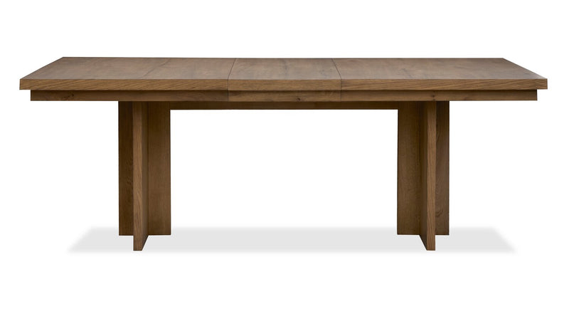 Scott Living Henri 5pc Dining Set with Table & Chairs, 66-84\"W Extension, Wood - Brown & Cream