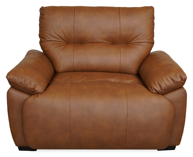 Bello 51.6\" Leather-Look Fabric Power Reclining Chair - Brown