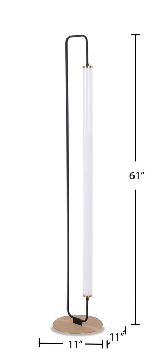 Oxford 61\" Matte Black and Brass LED Floor Lamp