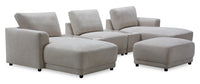 Voyage Modular 6-Piece Left-Facing Fabric Sectional with Console and Ottoman – Taupe