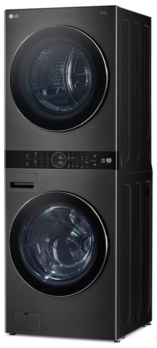 LG 5.8 Washer/7.8 Dryer Cu. Ft. Front-Load High-Efficiency Washtower™ - Black Steel - WKHC252HBA