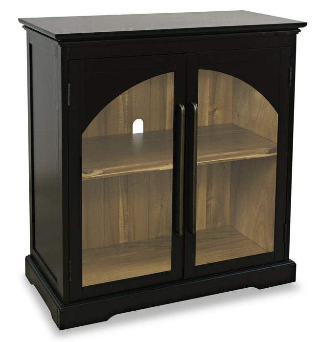 Twyla 33\" Solid Wood Accent Cabinet  with Arched Doors - Black