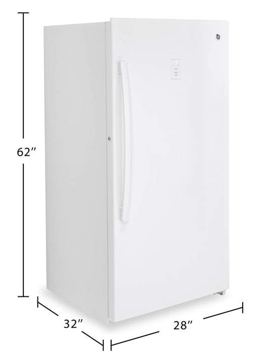 GE 14.1 Cu. Ft. Frost-Free Upright Freezer - White - FUF14DLRWW