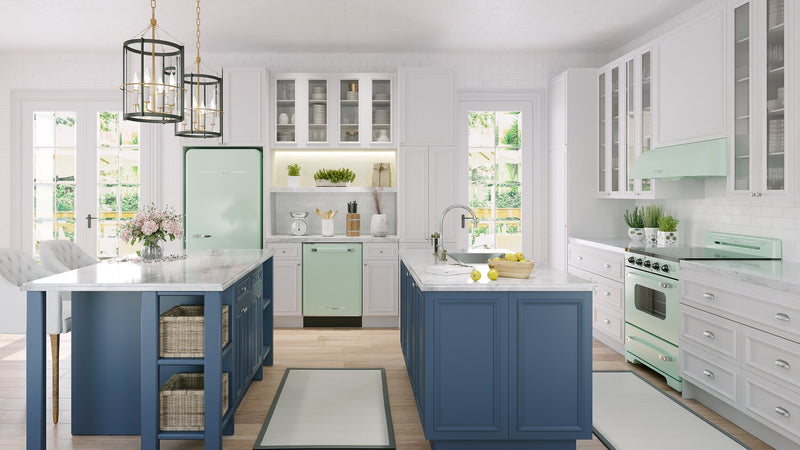 Classic Retro by Unique 24\" 45 dBA Top-Control Dishwasher - Summer Mint Green - UGP-24CR DW LG