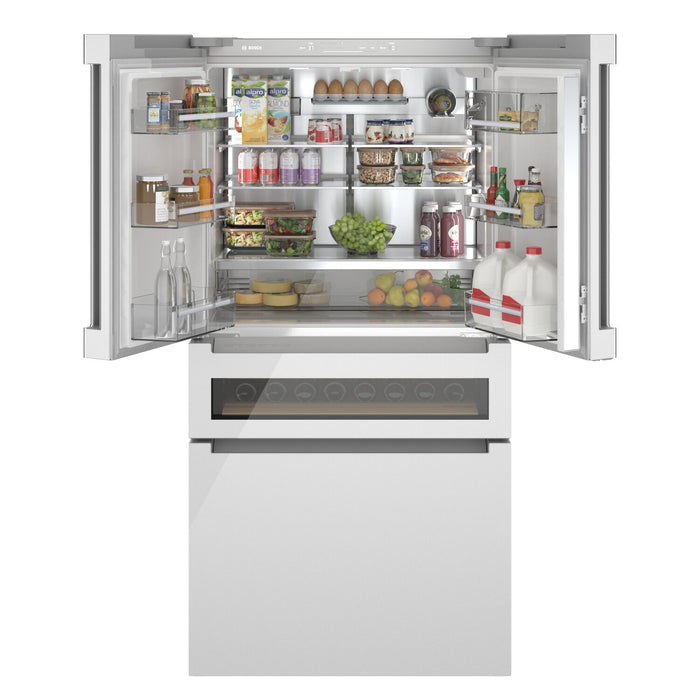 Bosch 36\" 20.5 Cu. Ft. 800 Series Smart Counter-Depth French-Door Refrigerator - B36CL81ENW 