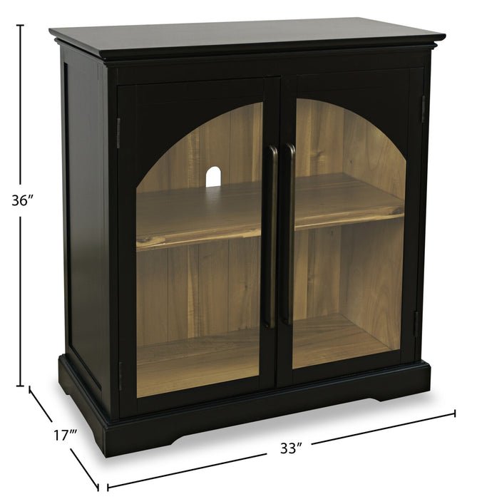 Twyla 33\" Solid Wood Accent Cabinet  with Arched Doors - Black