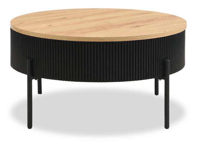 Trove 29.72\" Coffee Table with Sliding Top and Storage - Black