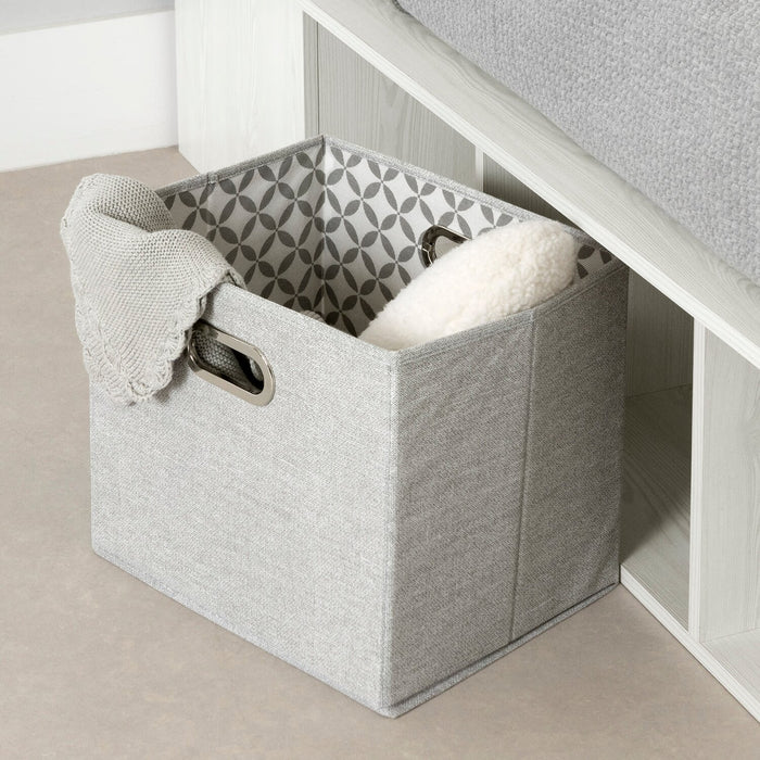 Everley Platform Bed with Built-in Storage & Baskets, White - Twin Size