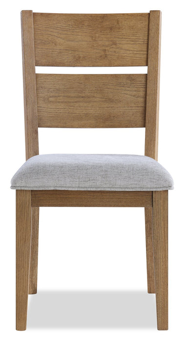 Lotus Dining Chair with Polyester Fabric, Wood, Slat-back - Natural