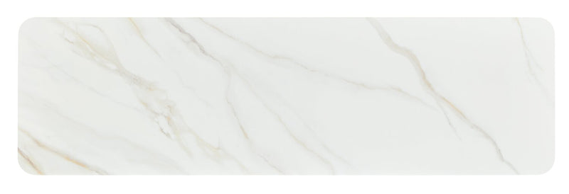 Kort & Co. Capri 60” Modern TV Stand with White Sintered Stone Top, Storage and Cable Management for TVs up to 65” - Black and Gold