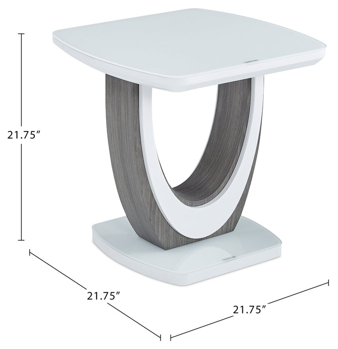 Brimley 21.75\" Modern End Table - White and Grey
