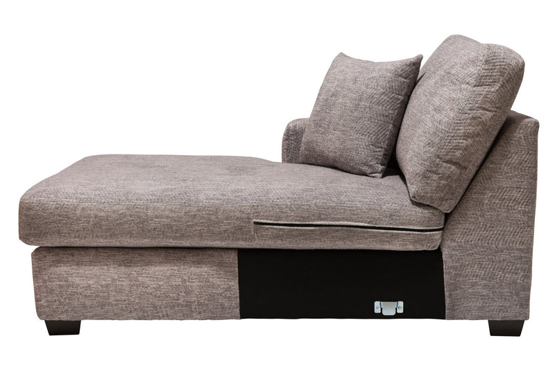 Made in Canada Luxe 3-Piece Left-Facing Fabric Sectional with Removable Cushions - Zaftig Dove Grey