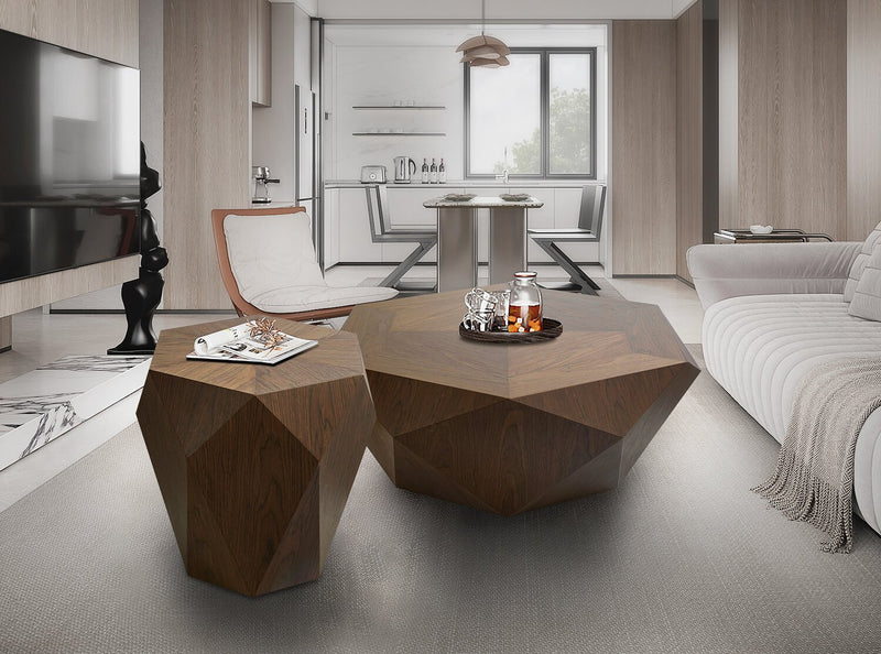 Dawson 37” Modern Coffee Table - Light Brown