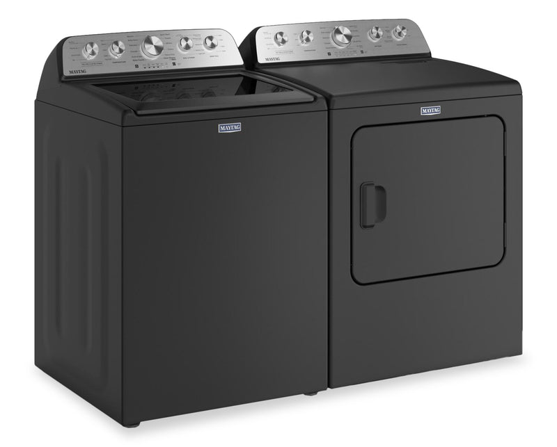 Maytag 5.4 Cu Ft. Top Load Washer with Pet Pro and 7.0 Cu Ft. Gas Dryer – Volcano Black 