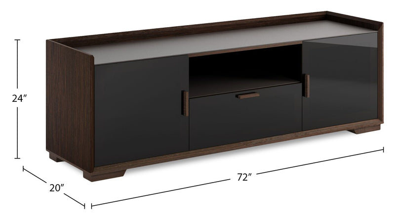 Talon 72\" Premium TV Stand with Storage and Cable Management - Wenge Espresso 