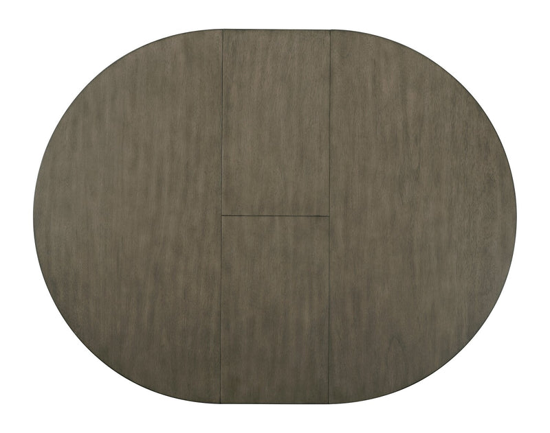 Brook Dining Table with 42-54\"W Extension, Round - White/Brown