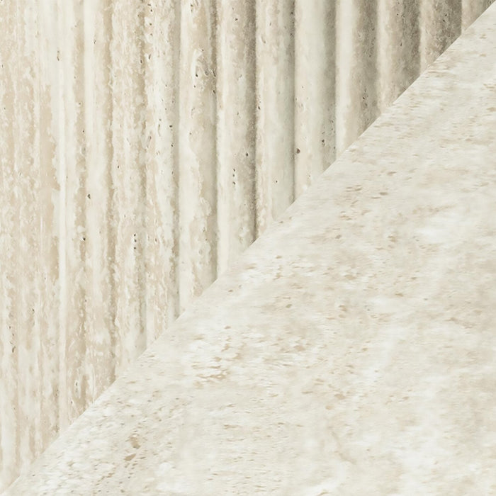 Sullivan 35.43\" Round Coffee Table with Sintered Stone Top - Beige Travertine