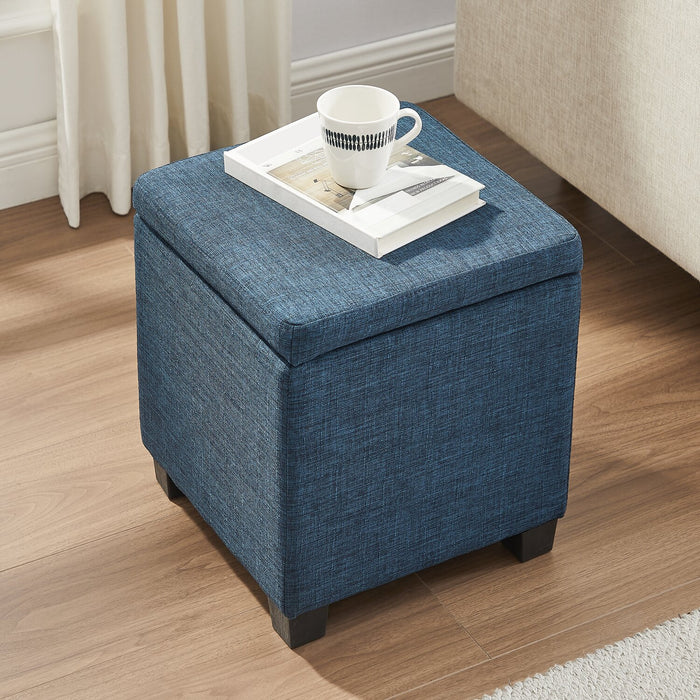 Ottawa 14.75\" Square Fabric Storage Ottoman - Navy