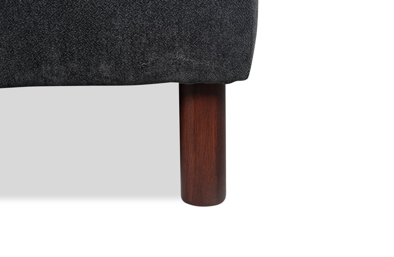 Jorja 3-Piece Chenille Fabric Sectional with Wood Legs and Accent Pillows - Granite Grey