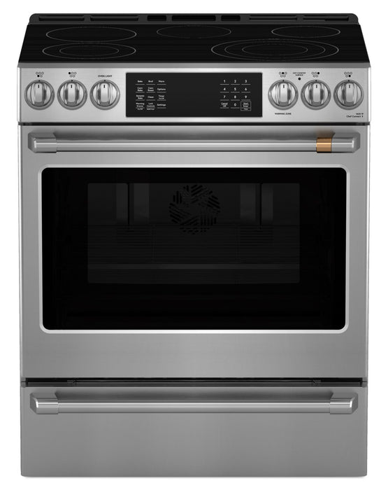 Café 30\" 5.7 Cu. Ft. Electric Range with Dynamic Bake - Stainless Steel - CRS70XAWCS1 