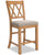 ["Archer Counter-Height Dining Chair with Fabric Seat, Cross-back - Light Brown"]