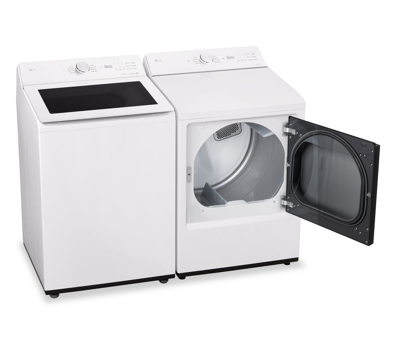 LG 5.8 Cu. Ft. Smart Top-Load Washer with EasyUnload™ and 7.3 Cu. Ft. Electric Dryer with AI Sensing 