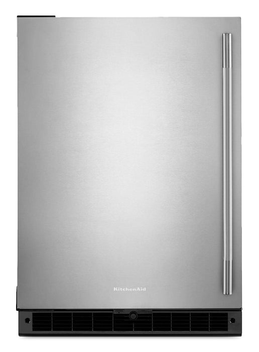 KitchenAid 24\" Panel-Ready Undercounter Refrigerator – Black and Stainless Steel - KURL124SSB