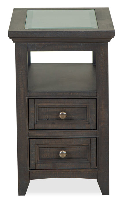 Hanson 15” Traditional Pine Chairside Table with Storage - Graphite