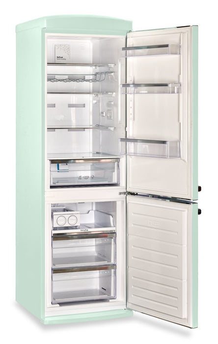 Classic Retro by Unique 24\" 12 Cu. Ft. Bottom-Freezer Refrigerator - Summer Mint Green - UGP-340L LG AC