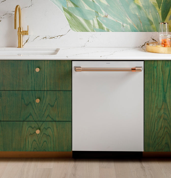 Café 24\" 39 dBA Smart Top-Control CustomFit Dishwasher with Third Rack - Matte White - CDT888P4VW2