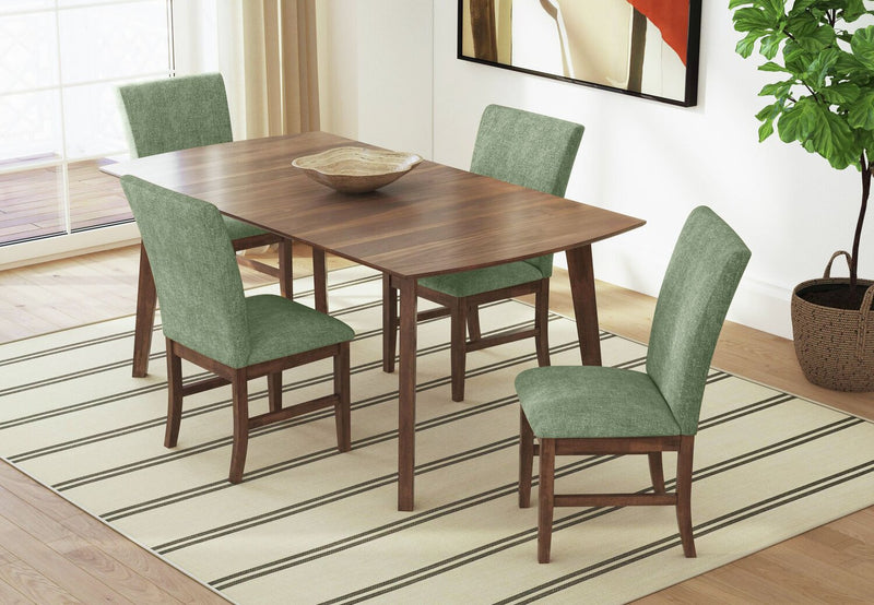 Rain Dining Chair with Cushion Fabric Seat & Back – Green