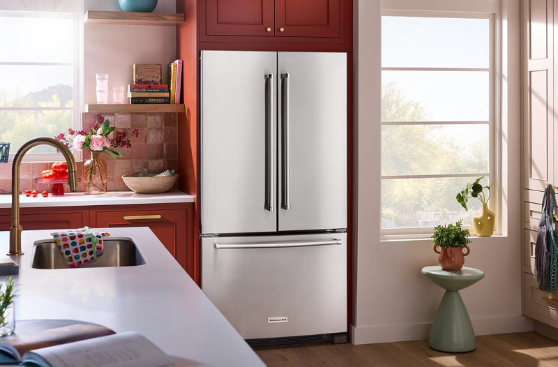 KitchenAid 36\" 20 Cu. Ft. Counter-Depth French-Door Refrigerator - Stainless Steel - KRFC136RPS