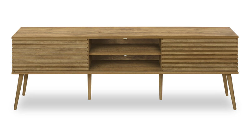 Gemma 72\" Rustic TV Stand with Storage and Cable Management for TVs up to 80\"- Brown