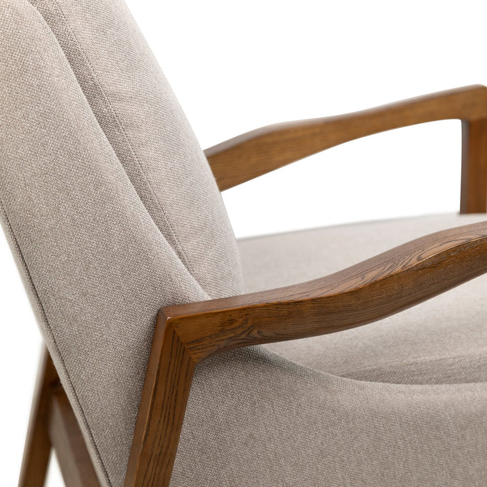 Echo 27.95\" Fabric Accent Chair with Wood Arms and Legs - Beige