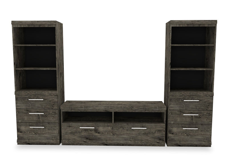 Camden 102.7\" 3-Piece Entertainment Centre with Storage and Cable Management for TVs up to 55\" - Alabaster Oak