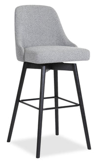 Nash Counter-Height Stool with Swivel Seat, Polyester Fabric, Metal - Grey 