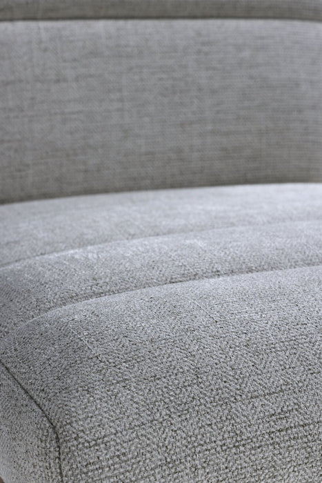 Lotus Dining Chair with Polyester Fabric, Wood - Light Grey