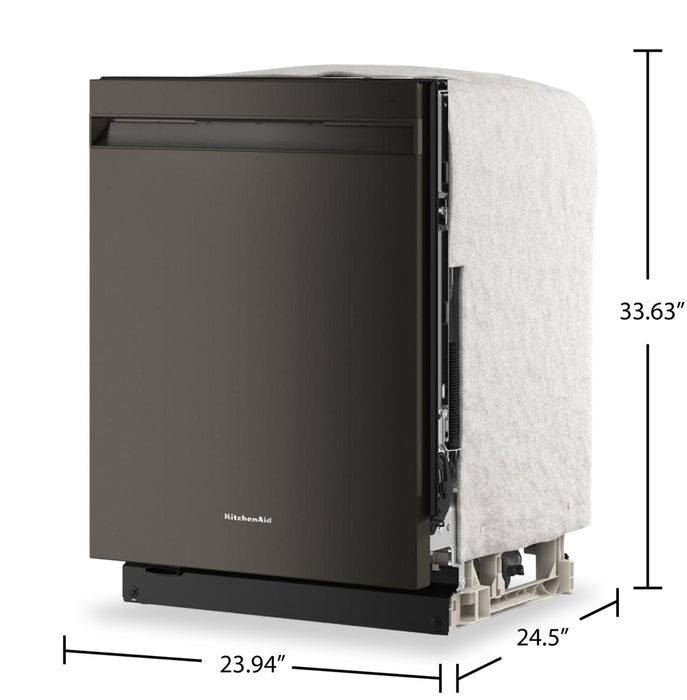 KitchenAid 24\" 44 dBA Dishwasher with 360° Max Jets™ Third Rack – Black Ore - KDPS724SBE