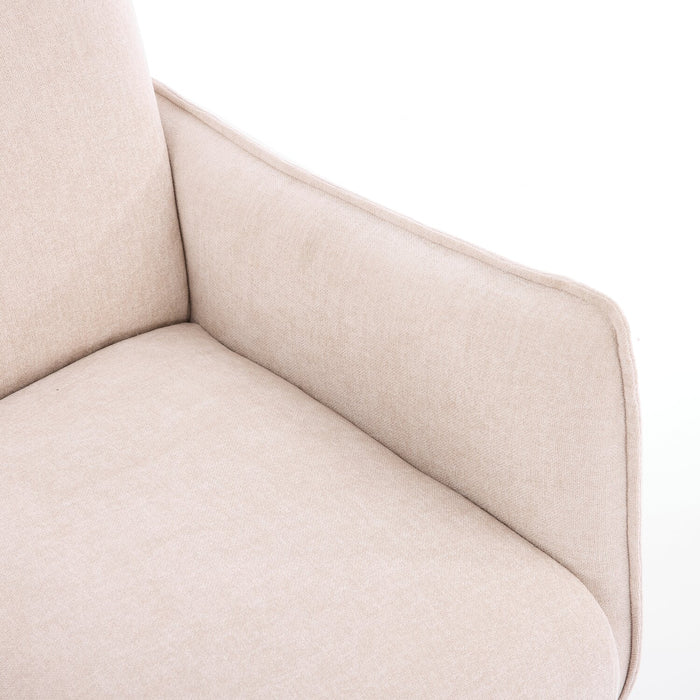Arlo 29.5\" Linen-Look Fabric Accent Chair – Taupe